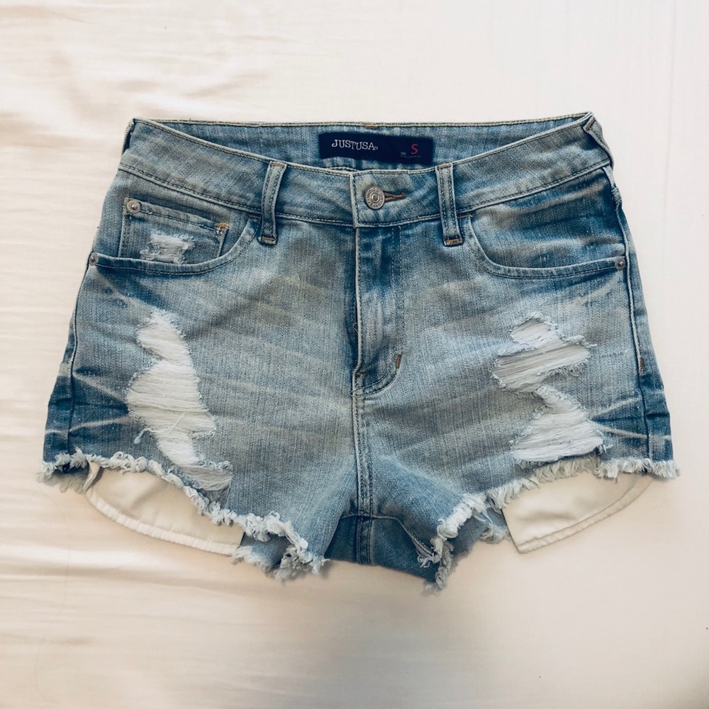 Distressed Denim Shorts